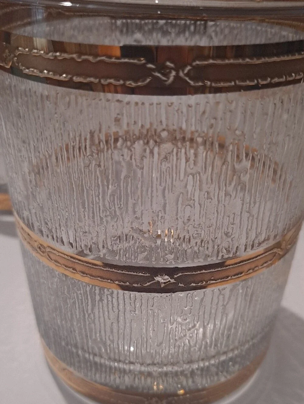 Vintage CULVER  Icicle Pattern DOF  Glasses - 22K Gold Bands.  MCM 60's.